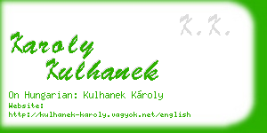karoly kulhanek business card